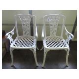 White Metal Patio Chairs