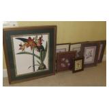 Framed Floral And Bird Prints