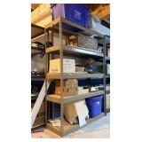 Metal Storage Shelf and Contents