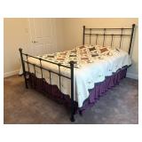 Iron Bed Frame With Quilt & Mattress