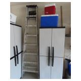 Step Ladder, Storage Cabinet and Coolers