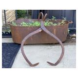 Cast Iron Boiler And Ice Tongs