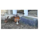 Vintage Garden Sprinklers And Copper Planter