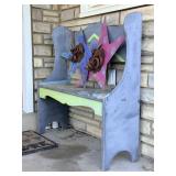 Contemporary Painted Bench And Metal Stars