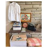 Linens, Wall Art, Clock And Handbag