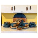 Signed Glass Studio Pottery Dinnerware