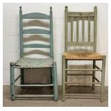 Painted Splint and Rush Chairs