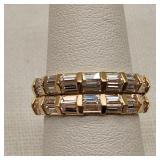 Pair 14K Gold Rings w/ CZs