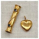 10K Gold Pendants Incl Sapphires