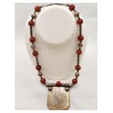 Vintage Egyptian 800 Silver Pendant & Necklace