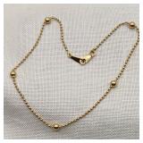 14K Gold Ball & Bead Anklet Bracelet