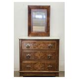 Burl Wood Chest and Mirror