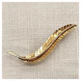18K Gold Feather Pin