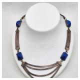 Silver & Lapis Lazuli Necklace Vintage