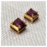 18K Gold Ruby Earrings
