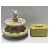 Easter Egg Stand and Hall China Butter Dish