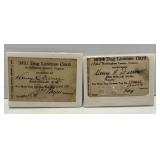 1921 and 1925 Dog License Cards