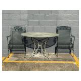 Mesh Iron Table and Chairs