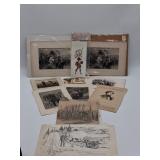 Antique Prints and Ephemera Assortment