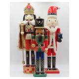 Three Wooden Nutcracker Figures