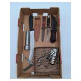 Knives, Flashlight and Fishing Gear
