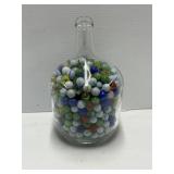 Glass Bottle with Marbles