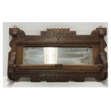 Wood Framed Wall Mirror with Towel Bar