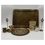 Mixed Brass Pewter and Clocks