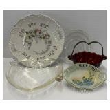 Assorted Decorative Glass & China Dishes