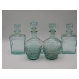 Aqua Glass Decanters & Bowls