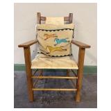 Splint Chair and Native American Pillow