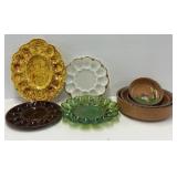 Egg Plates and Mexican Pottery Bowls