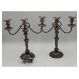 Pair Silver Plate Candelabras
