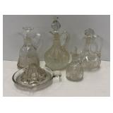 Cut Glass Cruets and Reamer