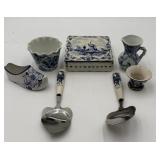 Delft Blue Ceramic and Utensil Lot