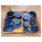 Blue Speckled Enamelware Lot