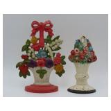 Cast Iron Floral Basket Doorstops