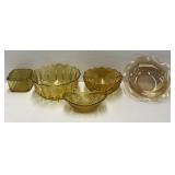 Amber Glass Serving Pieces