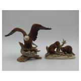 Eagle and Beaver Wildlife Figurines