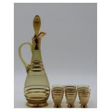 Amber Glass Decanter Set
