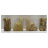Carved Stone Bookends