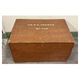 Marked Wood Storage Chest