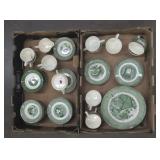 Green Transferware Dinnerware
