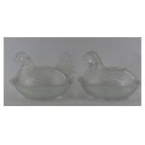 Glass Hen On Nest Dishes