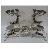 Deer Candelabras and Bowl