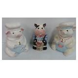 Ceramic Pig Kitchen Canisters