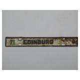 Vintage Edinburg Top License Plate