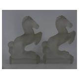 Frosted Horse Bookends