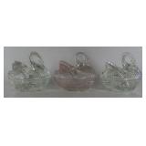 Swan On Nest Glass Dishes