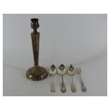 Sterling Candlestick And Flatware
